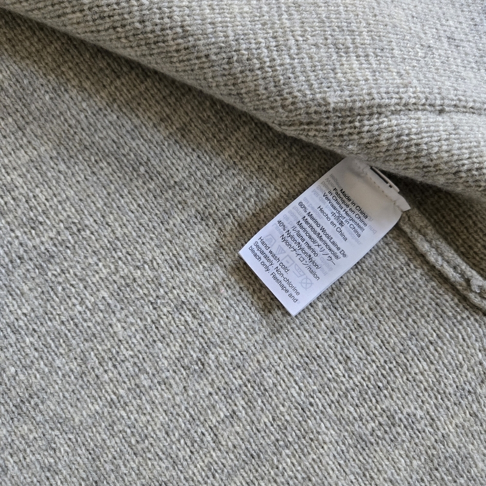 Madewell Spencer Sweater Coat Women Gray Cardigan Wool Open Front Pockets Large - Picture 12 of 13